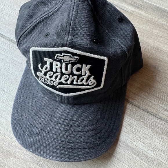Chevy Truck Legends Baseball Hat Cap Gray Black White Logo Patch Strapback - Picture 1 of 4